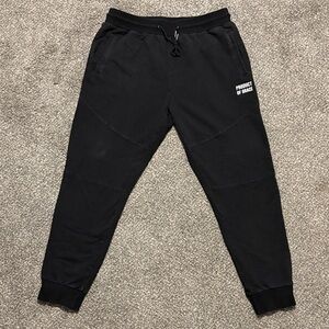 AOH Black Jogger Sweatpants with 'Product of Grace' Logo